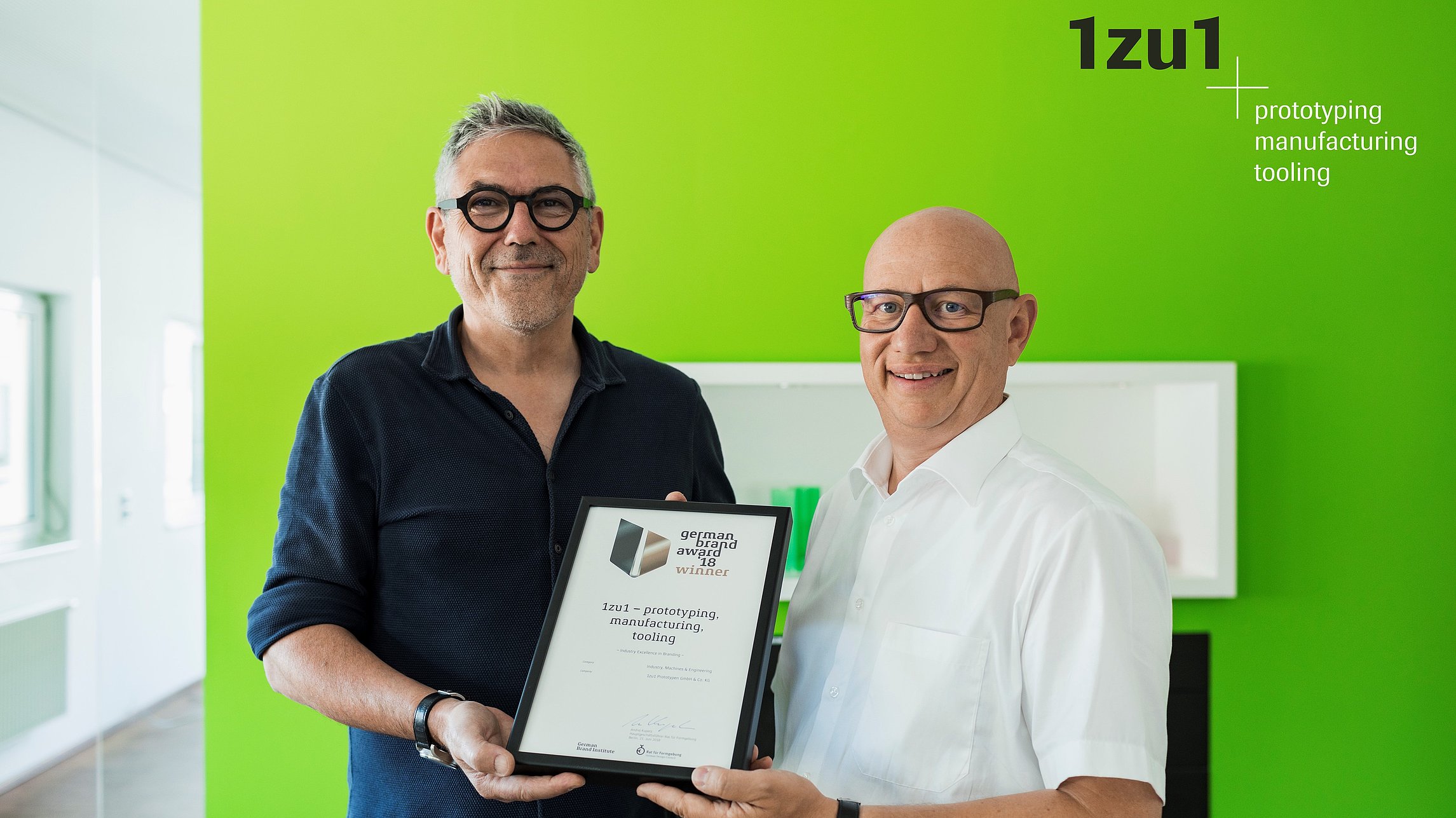 1zu1 erhält den German Brand Award 2018