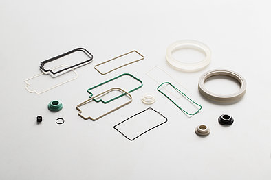 The picture shows different silicone gaskets in different colors