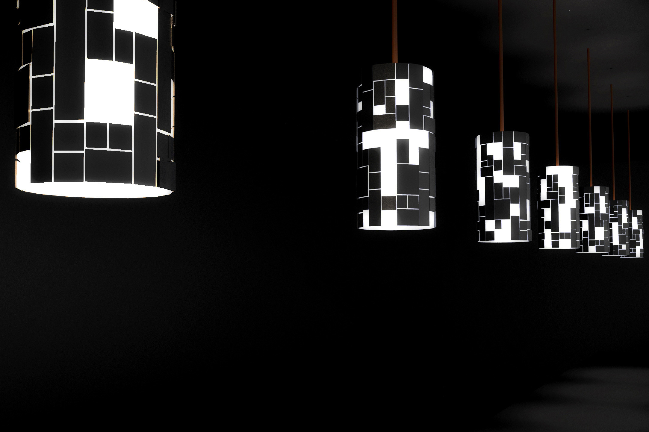 Poolbar-Lampen in schwarz und weiß
